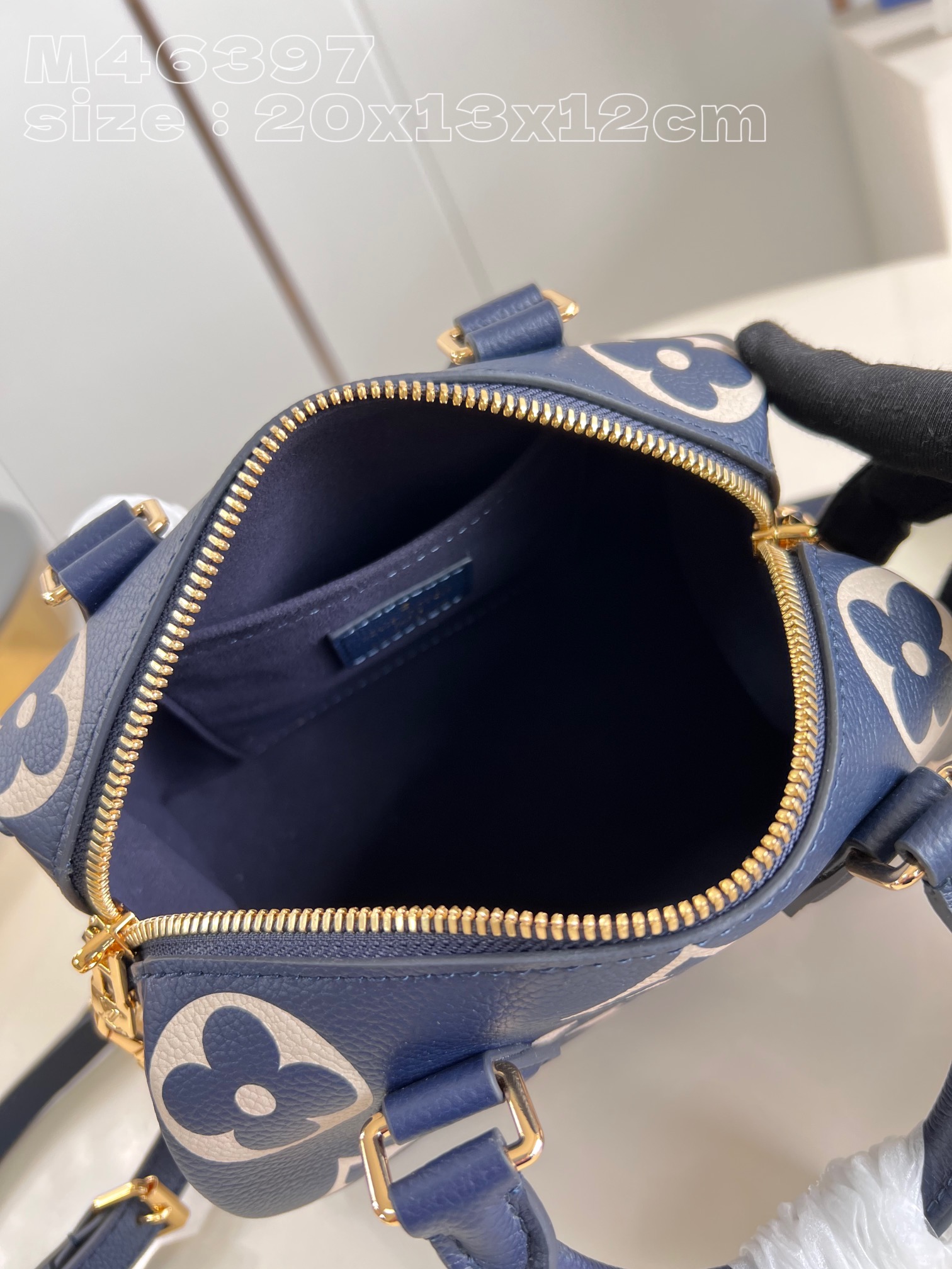 Bagsaaa L0vis Vvtt0n M47048 Speedy Bandoulière 20 Bag Navy Blue - 20.5 x 13.5 x 12 cm