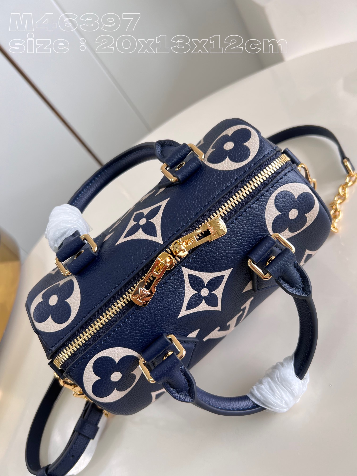 Bagsaaa L0vis Vvtt0n M47048 Speedy Bandoulière 20 Bag Navy Blue - 20.5 x 13.5 x 12 cm
