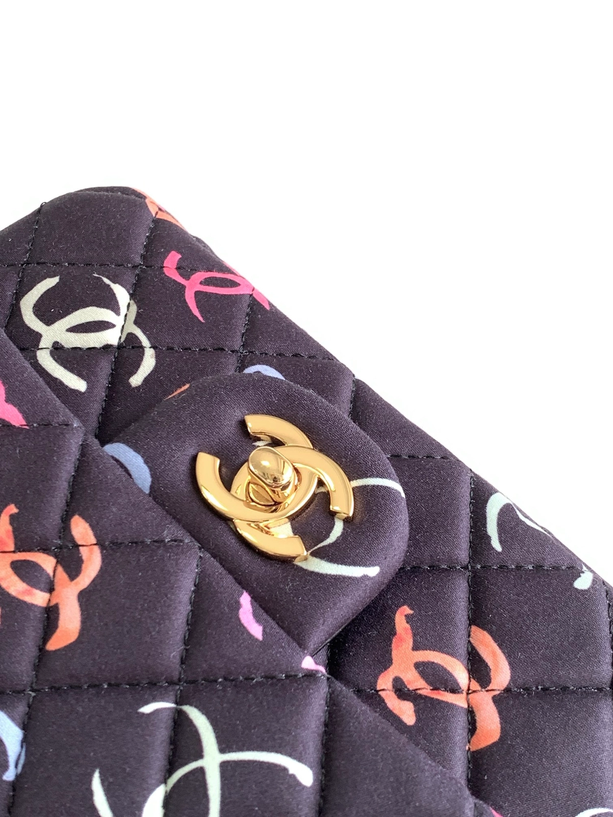 Bagsaaa Ch**el Small Handbag Printed Fabric Multicolour - 20 cm