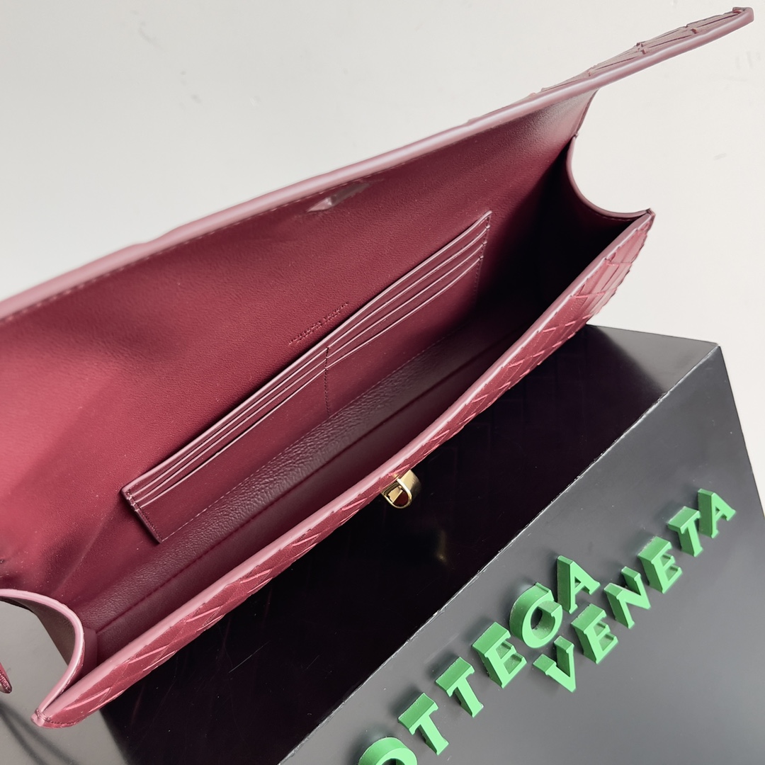 Bagsaaa B0tt*ga Ven*ta Long Clutch Andiamo With Handle Red - 31*13*3cm