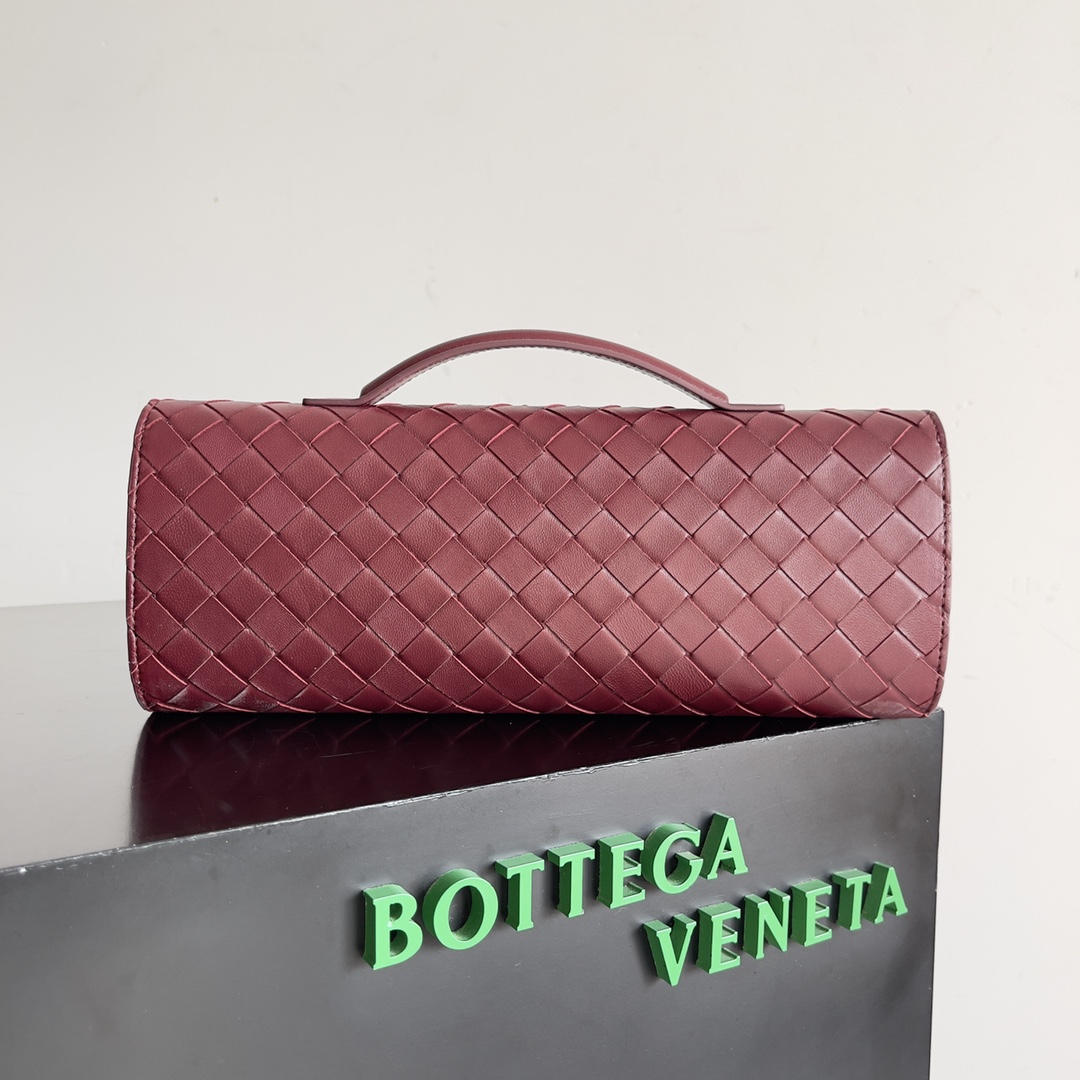 Bagsaaa B0tt*ga Ven*ta Long Clutch Andiamo With Handle Red - 31*13*3cm