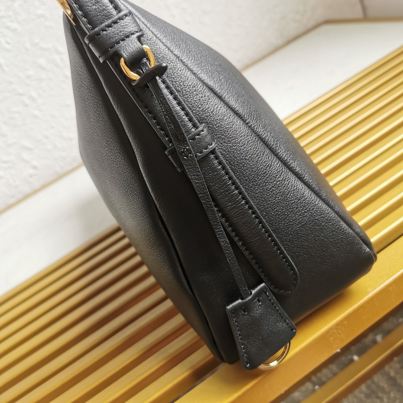 Bagsaaa Pra*a Aimèe Large Leather Shoulder Bag Black - 39x23x12 cm
