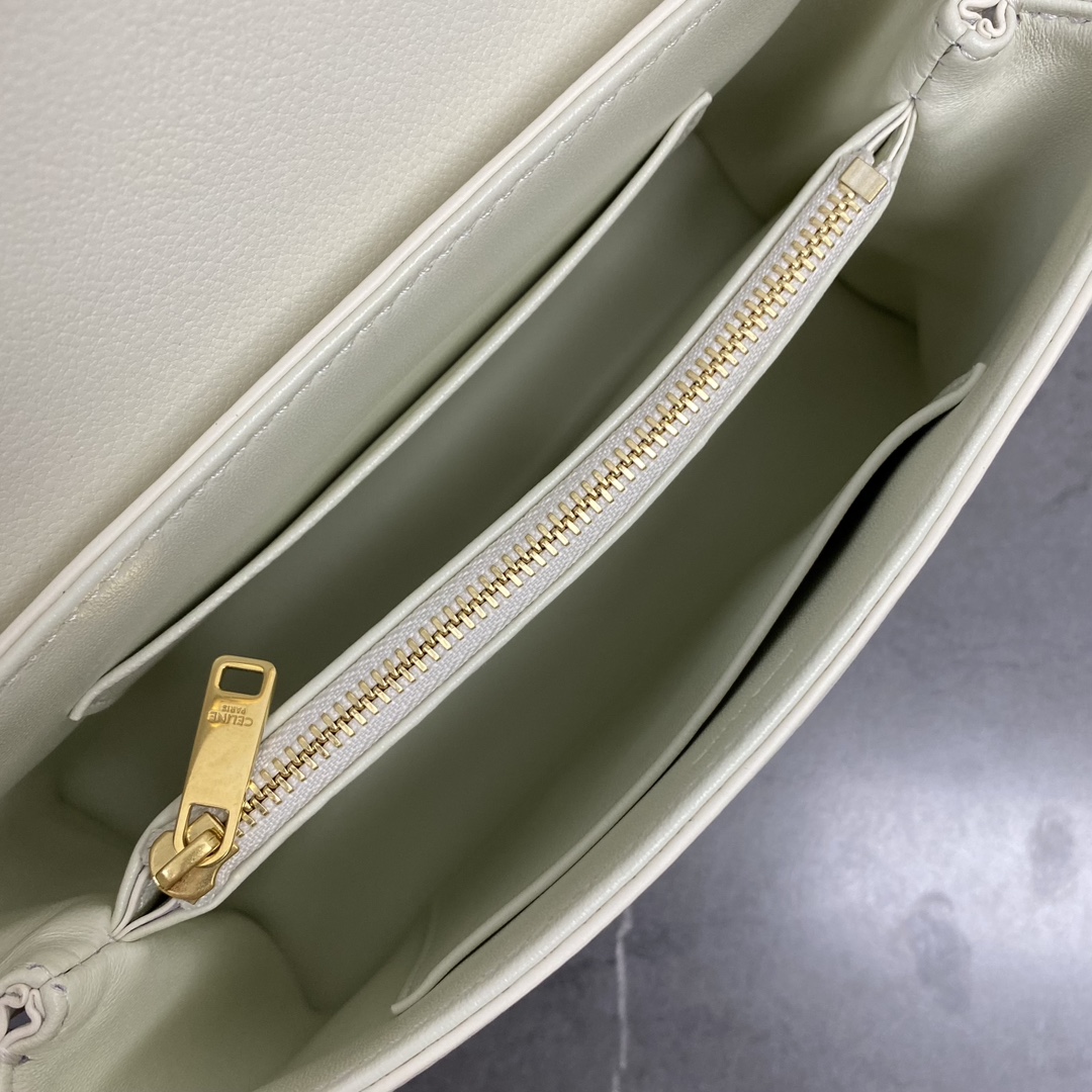 Bagsaaa Ce1i*e Teen Nino Bag In S*pple Calfskin White - 20.5 X 13 X 8 CM