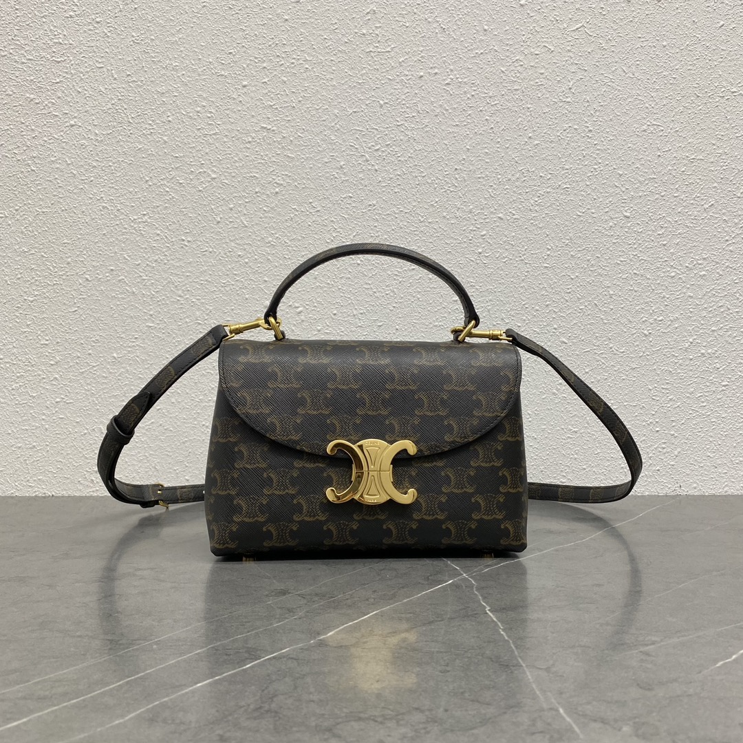 Bagsaaa Ce1i*e Teen Nino Bag In Triomphe Canvas 118112 - 20.5 X 13 X 8 CM