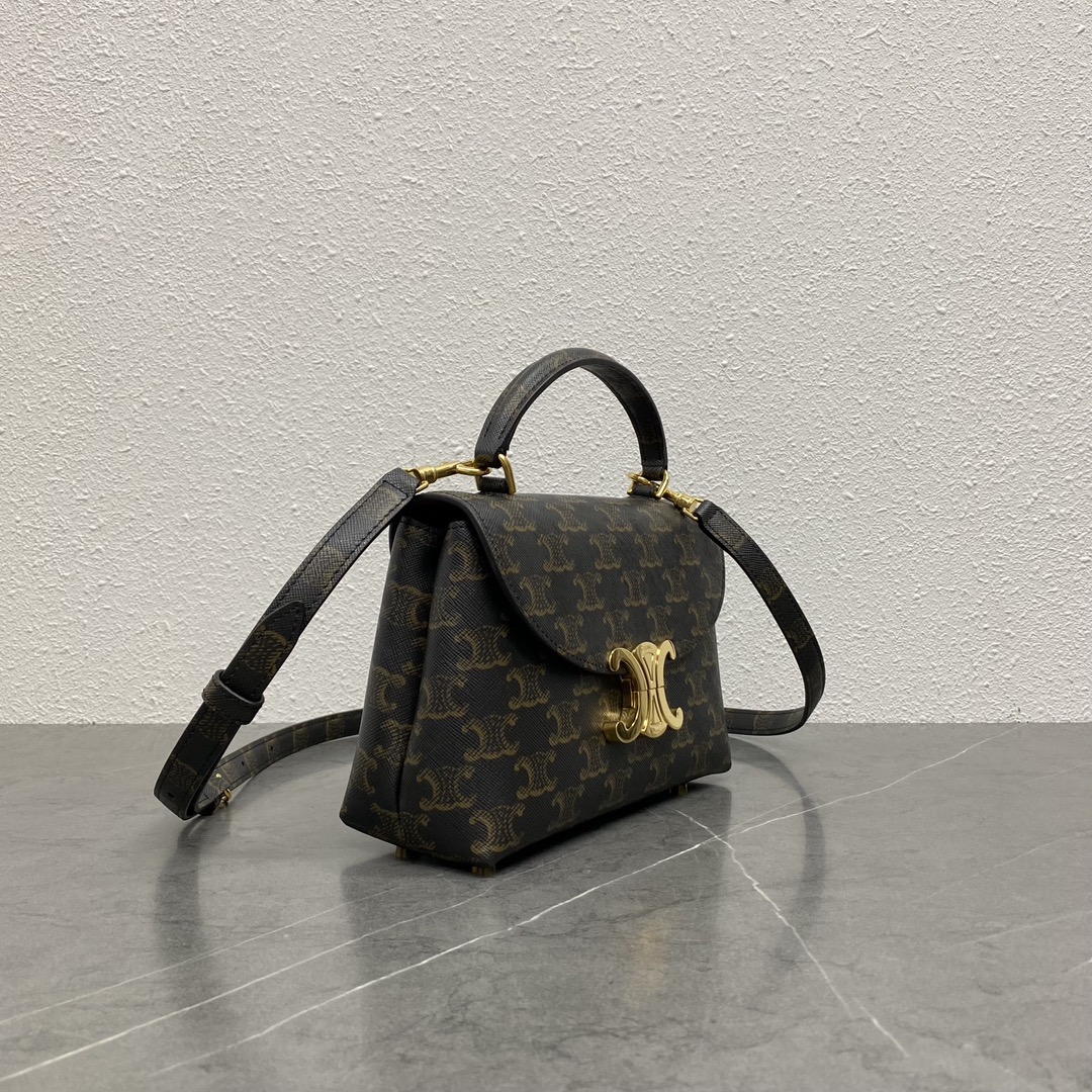 Bagsaaa Ce1i*e Teen Nino Bag In Triomphe Canvas 118112 - 20.5 X 13 X 8 CM
