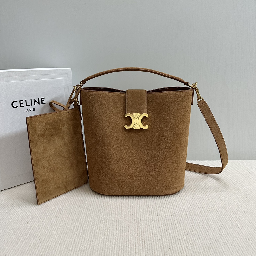 Bagsaaa Ce1i*e Medium L0vise Bag In Suede Calfskin - 23.5 X 24 X 16 CM