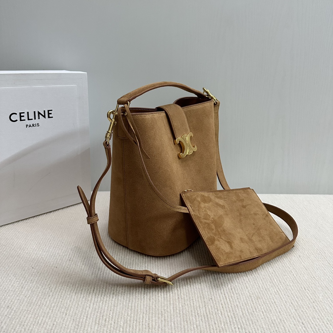 Bagsaaa Ce1i*e Medium L0vise Bag In Suede Calfskin - 23.5 X 24 X 16 CM