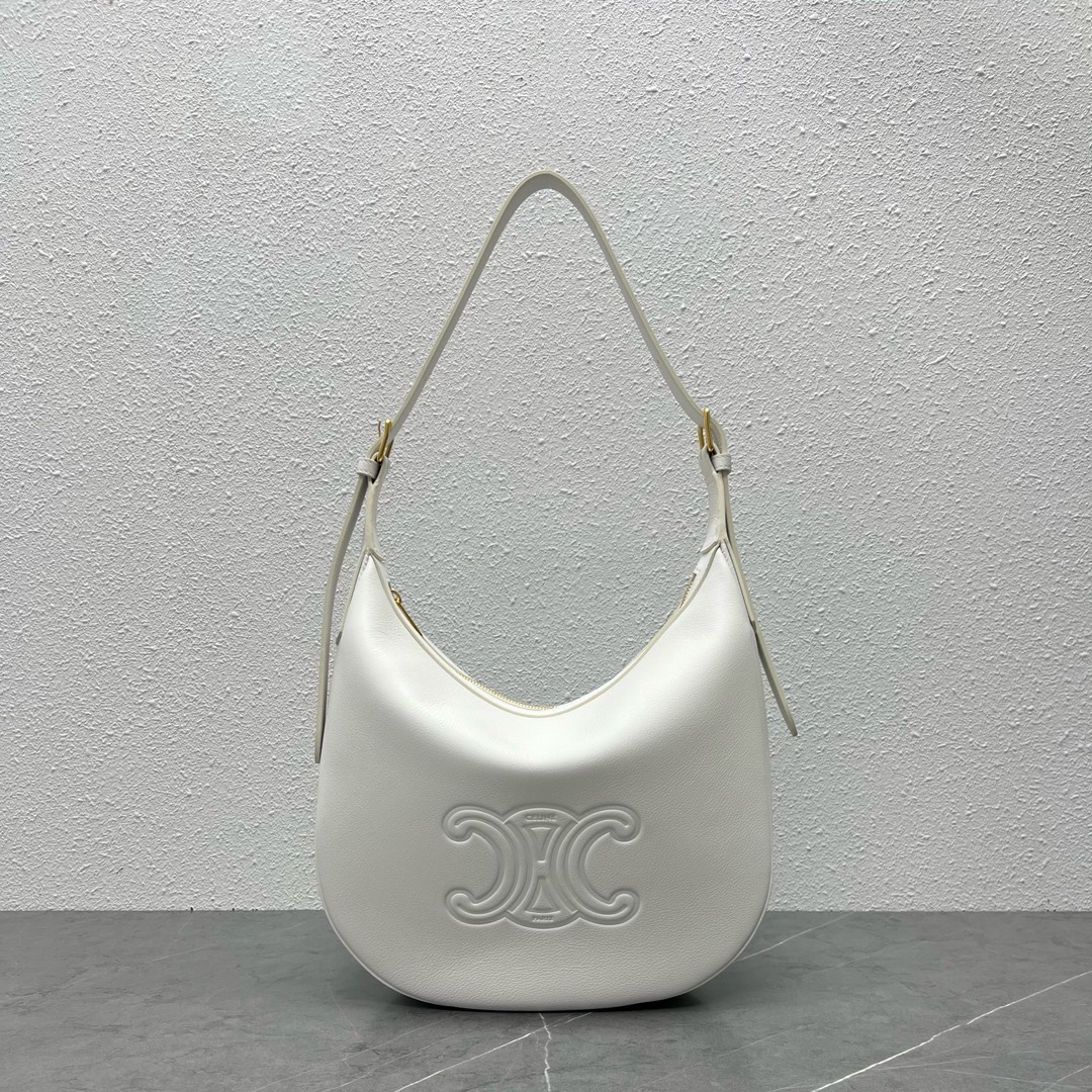 Bagsaaa Ce1i*e Medium Heloïse Bag Cuir Triomphe In S*pple Calfskin White - 30 X 28.5 X 8 CM