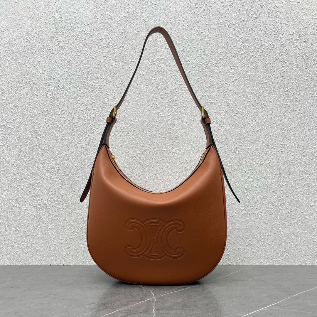 Bagsaaa Ce1i*e Medium Heloïse Bag Cuir Triomphe In S*pple Calfskin Brown - 30 X 28.5 X 8 CM