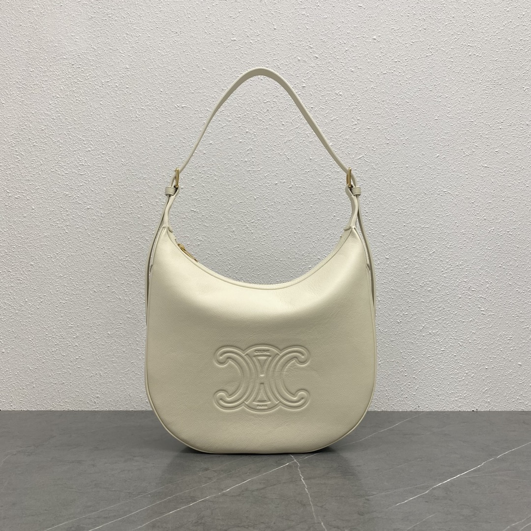 Bagsaaa Ce1i*e Medium Heloïse Bag Cuir Triomphe In S*pple Calfskin Beige - 30 X 28.5 X 8 CM