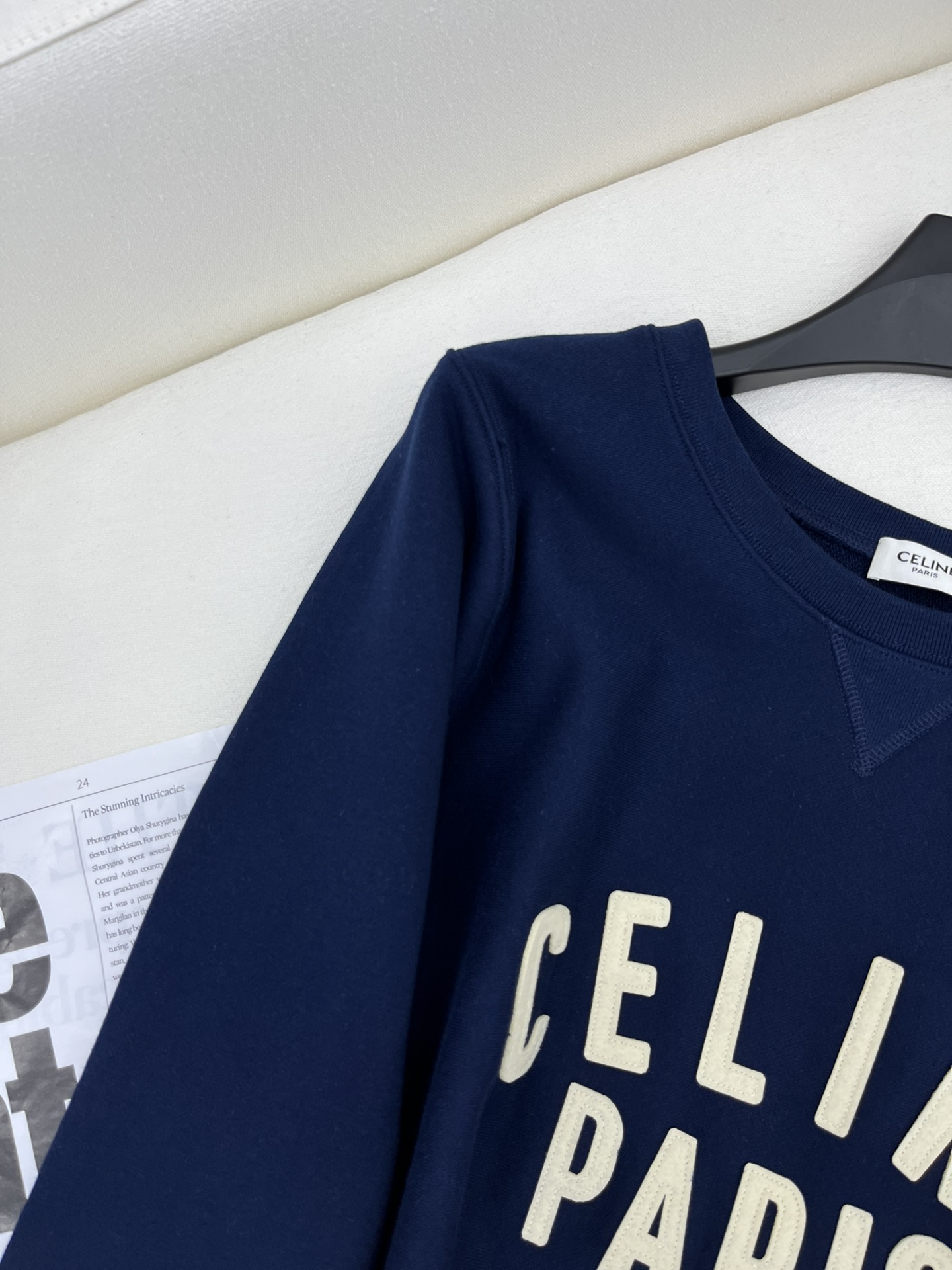 Bagsaaa Ce1i*e Paris Loose Sweatshirt In Cotton Fleece Navy
