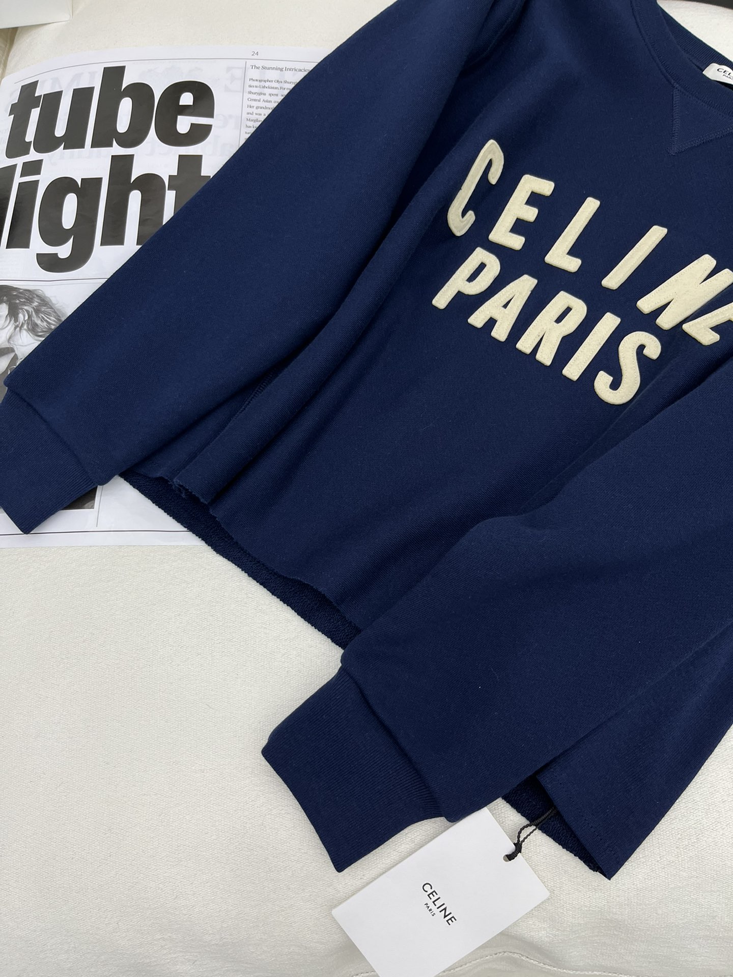 Bagsaaa Ce1i*e Paris Loose Sweatshirt In Cotton Fleece Navy