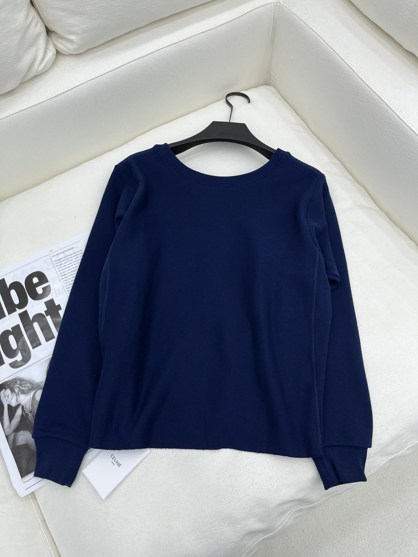 Bagsaaa Ce1i*e Paris Loose Sweatshirt In Cotton Fleece Navy