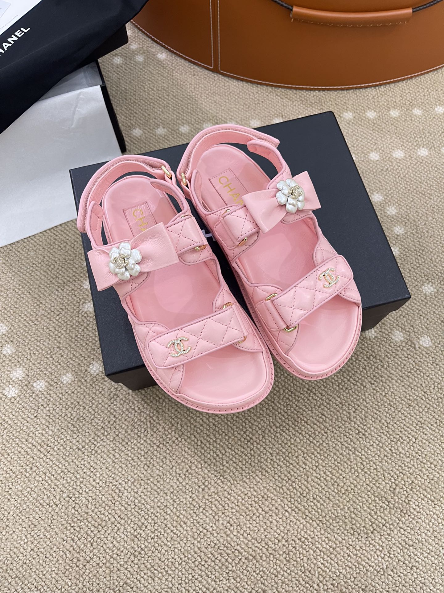 Bagsaaa Ch**el G45330 Pink Sandals