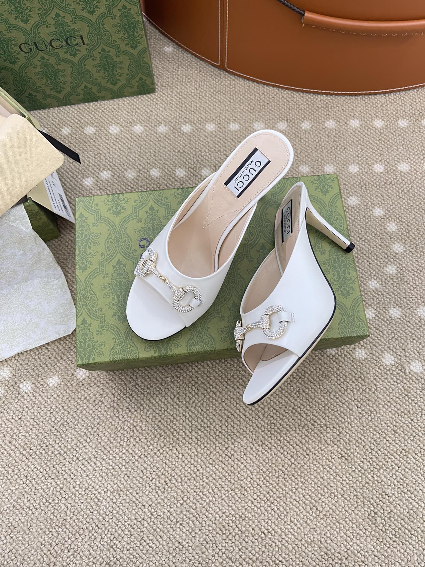 Bagsaaa Gvc*1 Women's Horsebit Mid-Heel Slide Sandal 771693 White