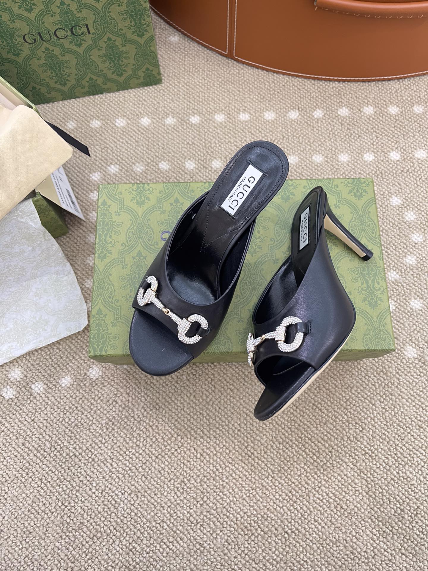 Bagsaaa Gvc*1 Women's Horsebit Mid-Heel Slide Sandal 771693 Black