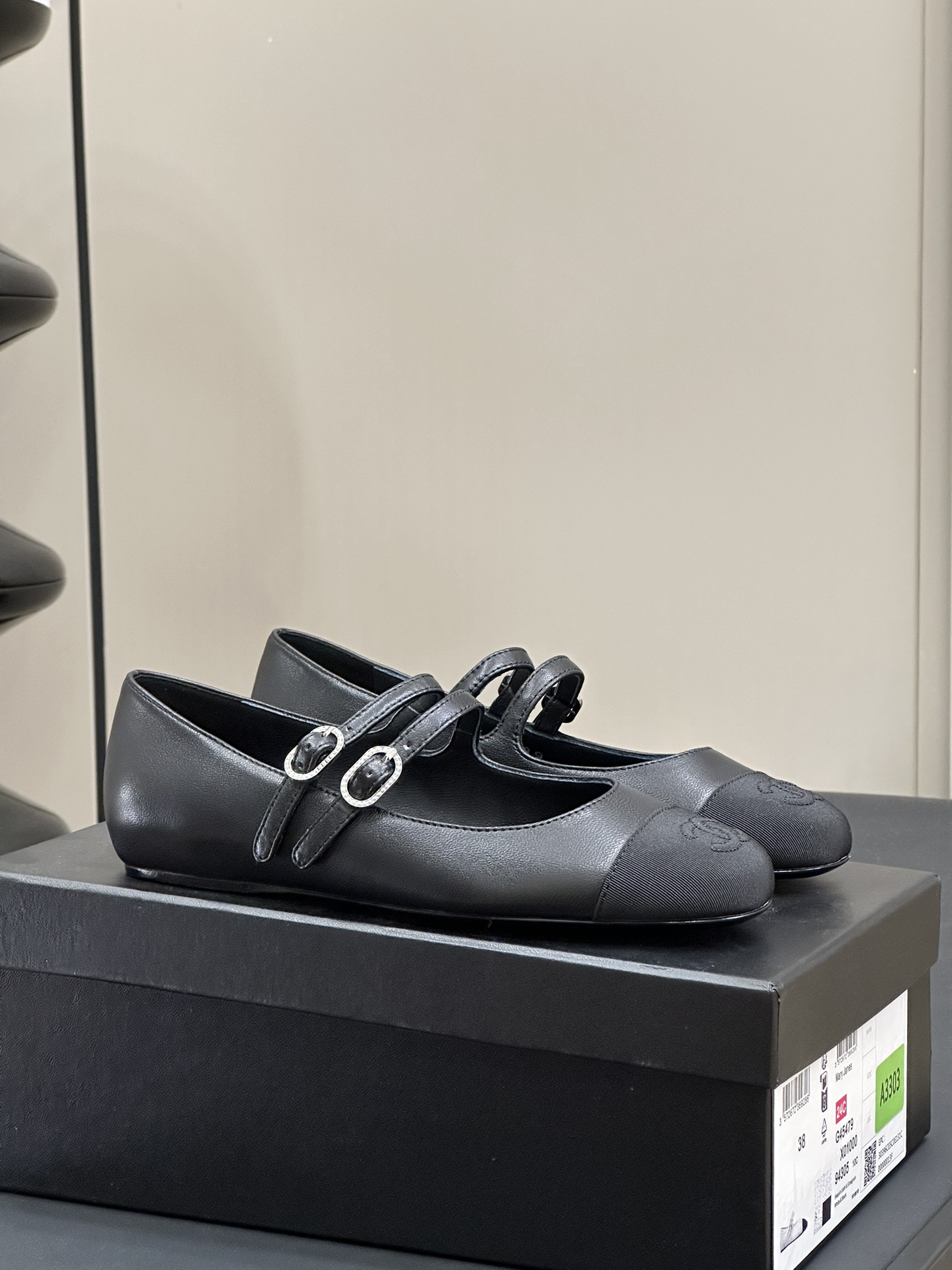 Bagsaaa Ch**el Mary Janes Black Lambskin G45697