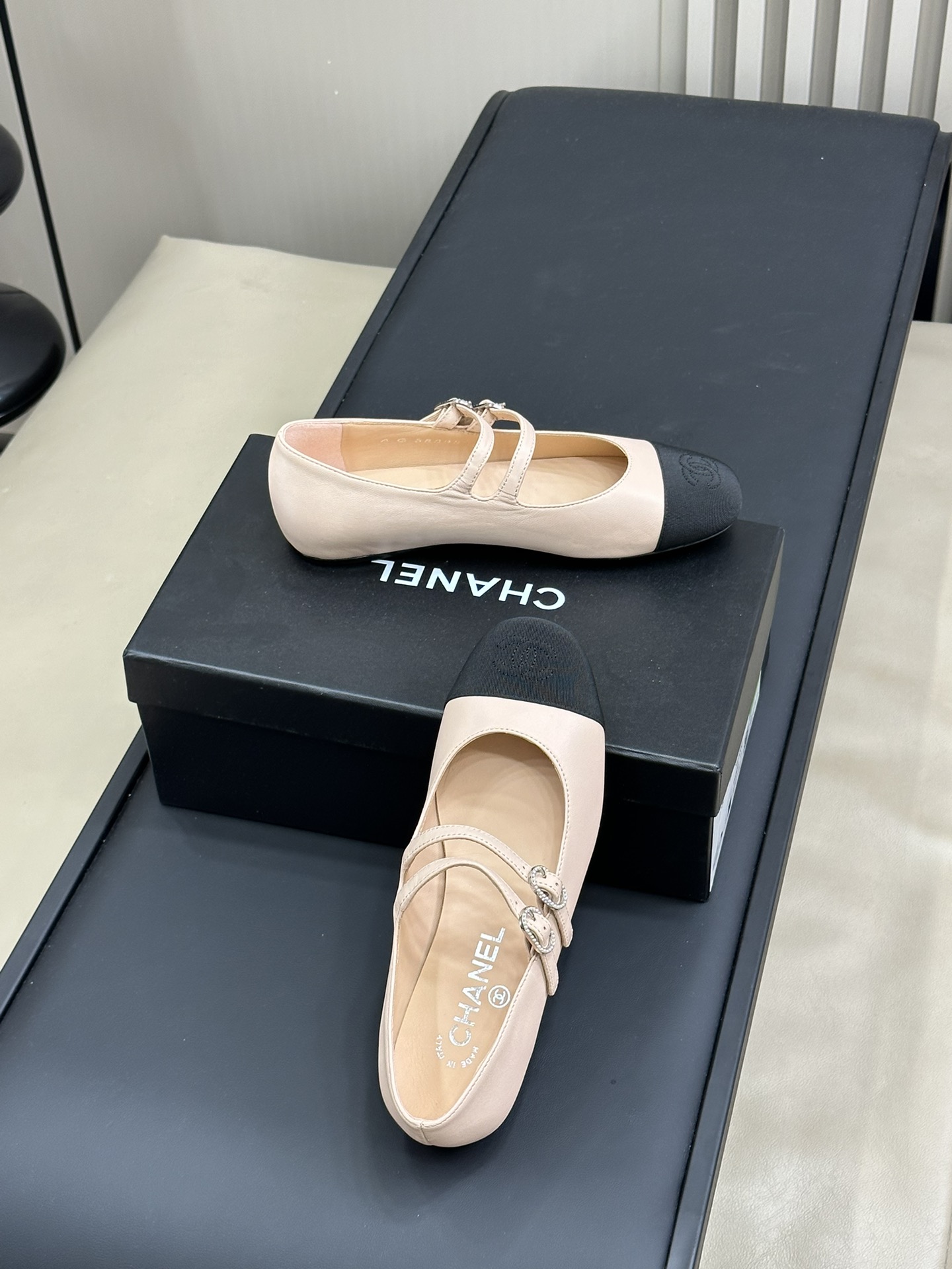 Bagsaaa Ch**el Mary Janes Beige Lambskin G45697
