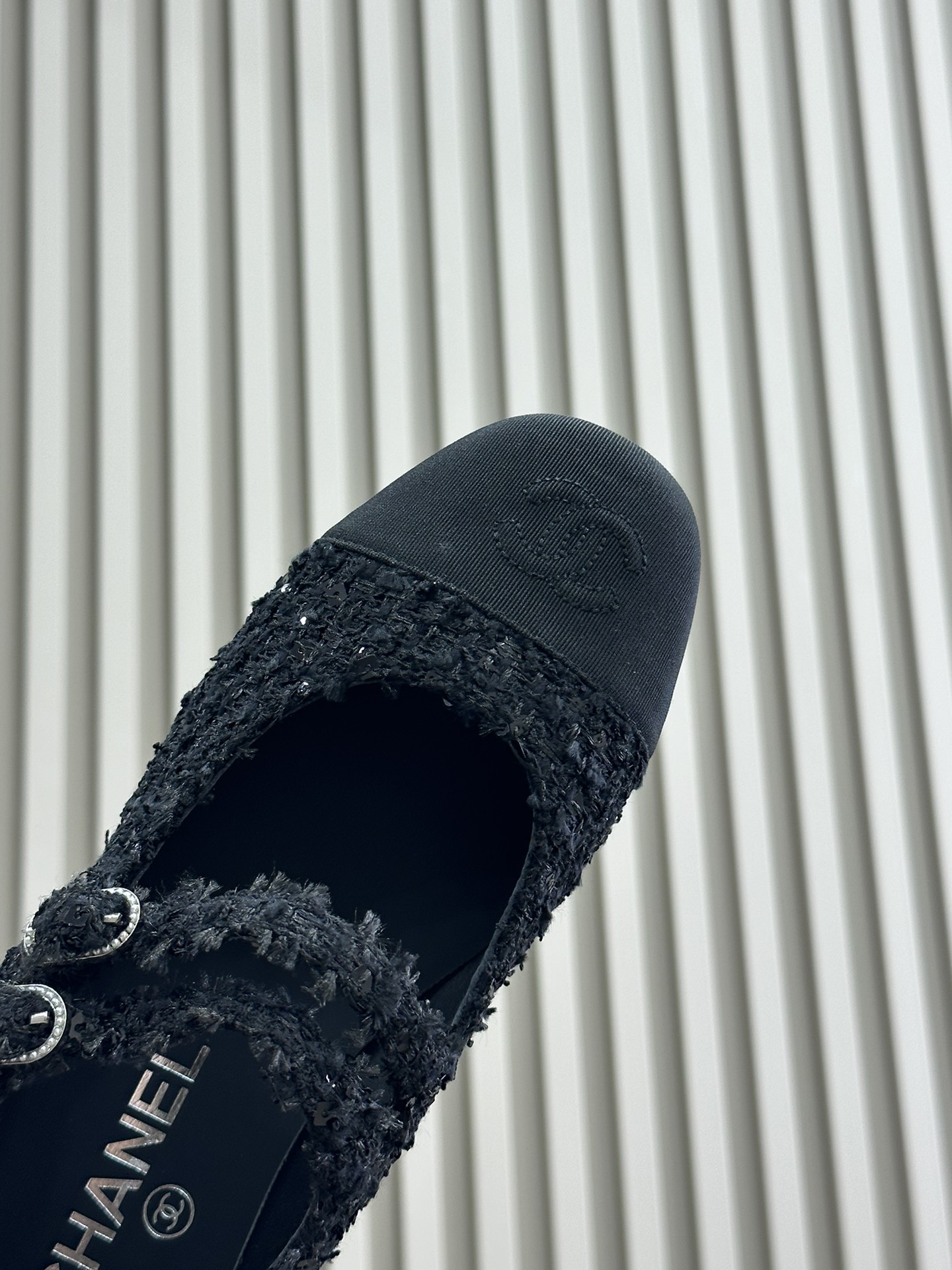 Bagsaaa Ch**el Mary Janes Black Tweed G45697