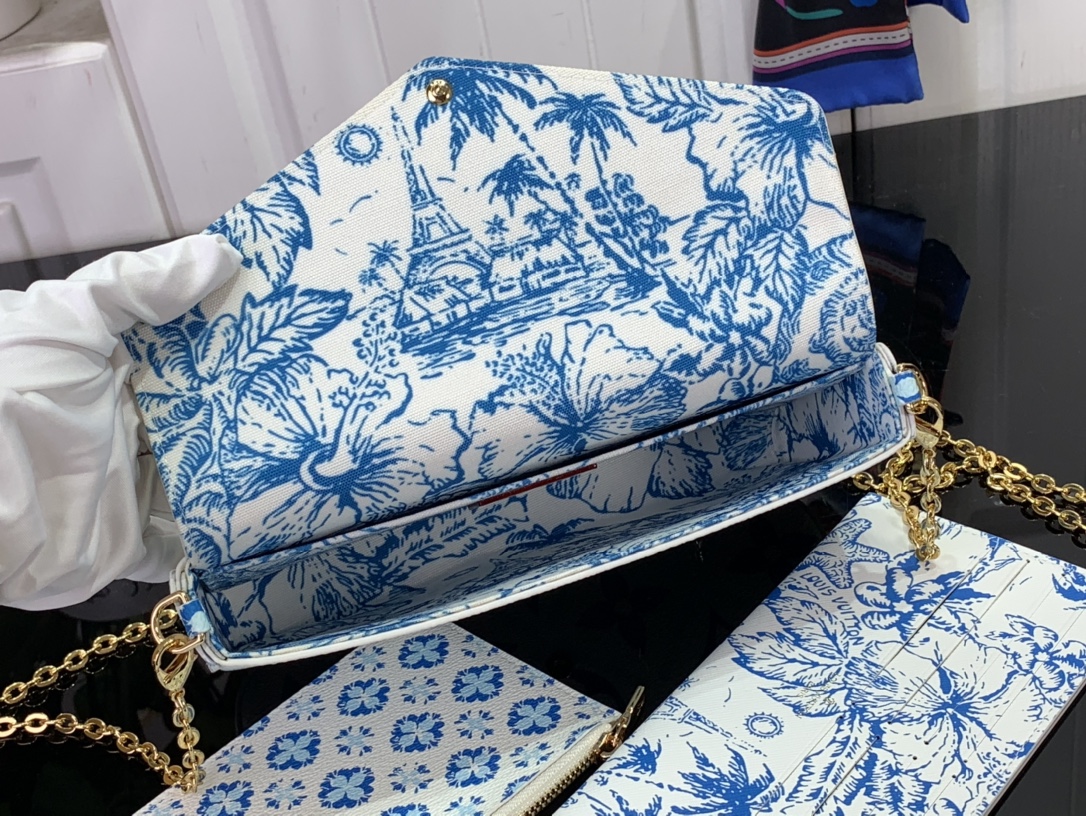 Bagsaaa L0vis Vvtt0n M11459 New Pochette Félicie Bag Lagoon Blue - 21 x 12 x 3 cm