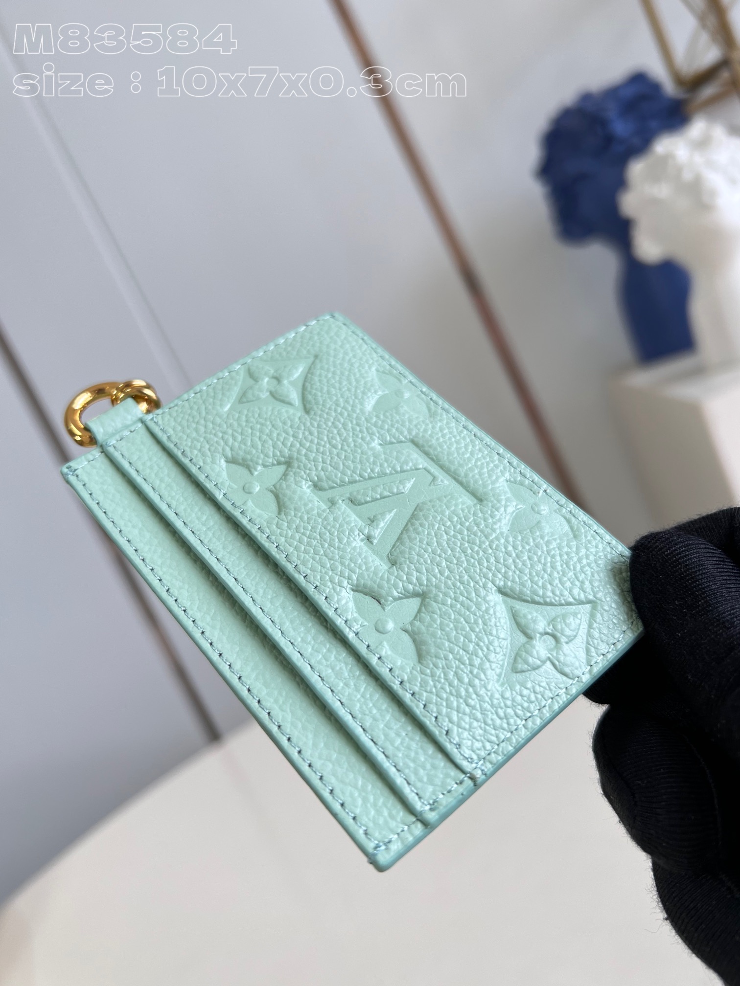 Bagsaaa M83584 LV Charms Card Holder Green - 10.2 x 7.3 x 0.3 cm