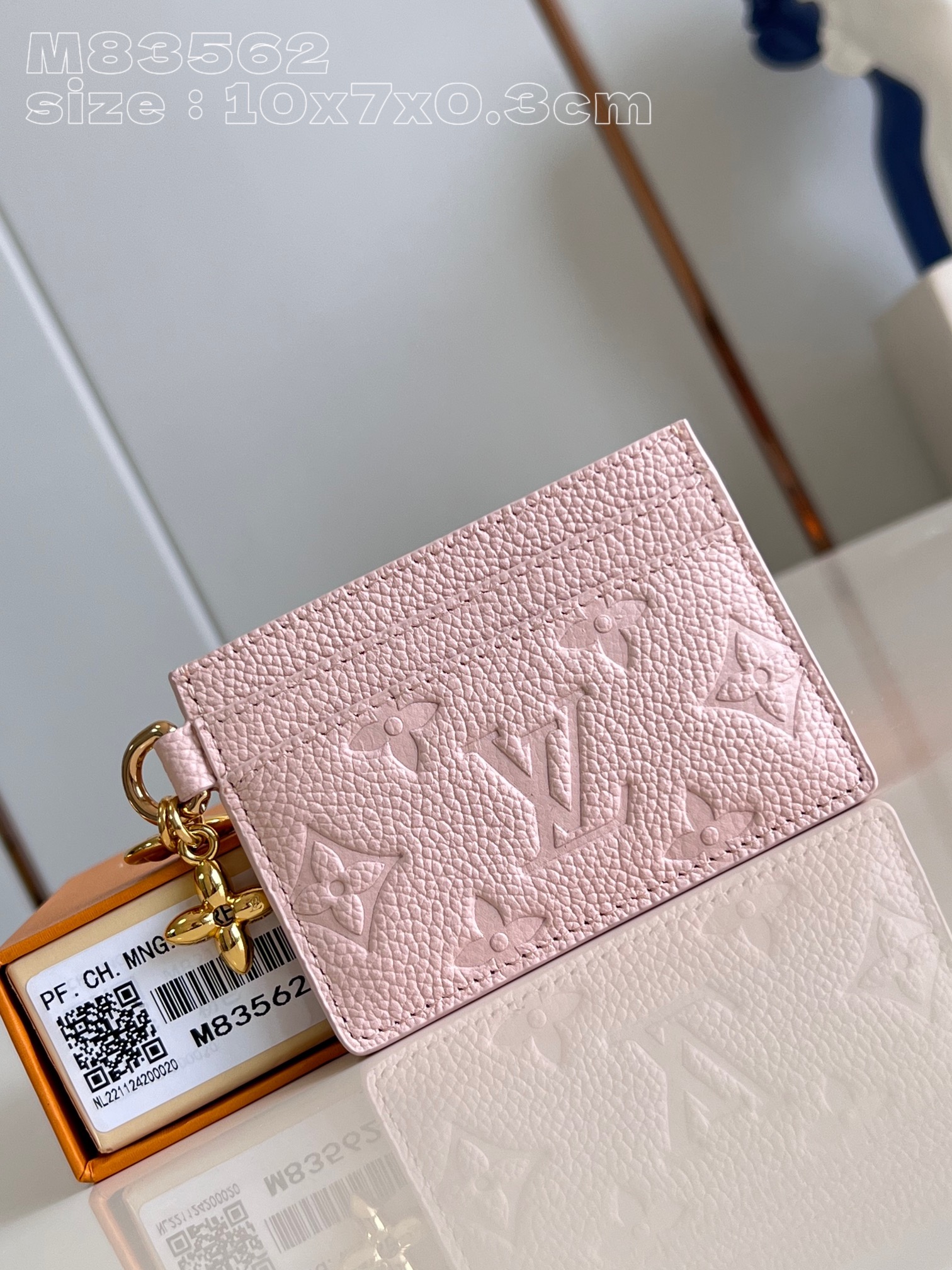 Bagsaaa L0vis Vvtt0n M83562 LV Charms Card Holder Light Pink - 10.2 x 7.3 x 0.3 cm