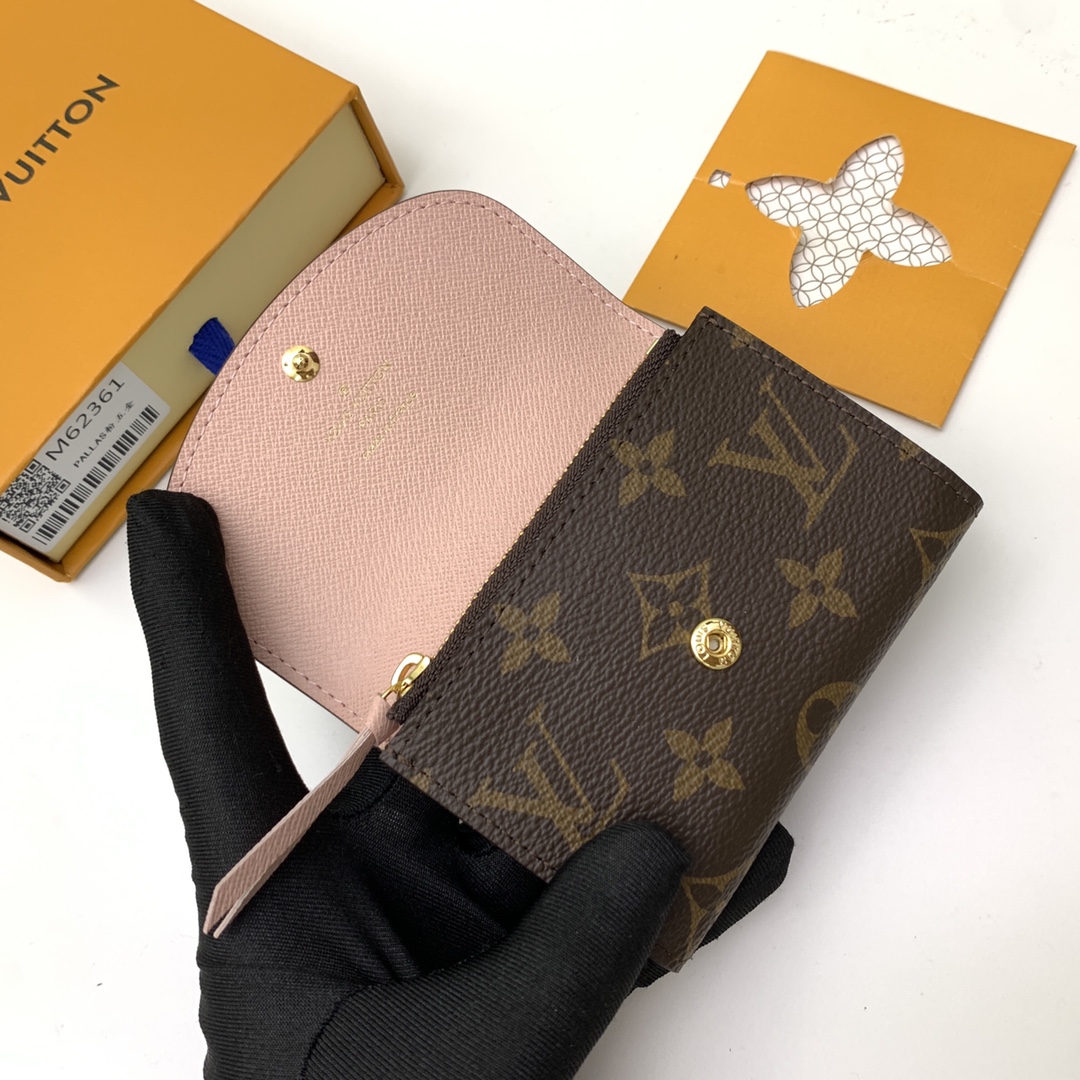 Bagsaaa L0vis Vvtt0n M62361 Rosalie Coin Purse Pink Inside - 11 x 8 x 2.5 cm