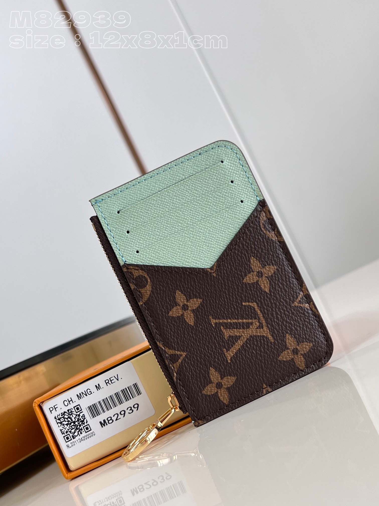 Bagsaaa L0vis Vvtt0n M82939 Romy Card Holder Matcha Green - 12 x 8 x 0.8 cm