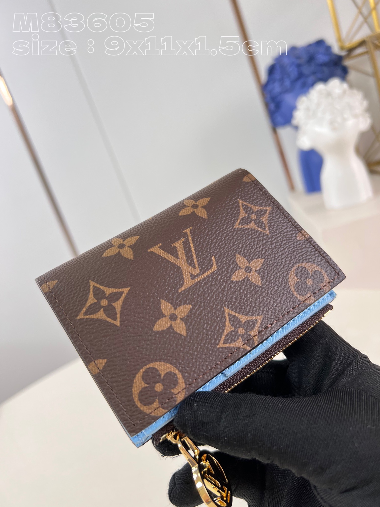 Bagsaaa L0vis Vvtt0n M83605 Lisa Wallet Blue Inside - 9 x 11.5 x 1.5 cm