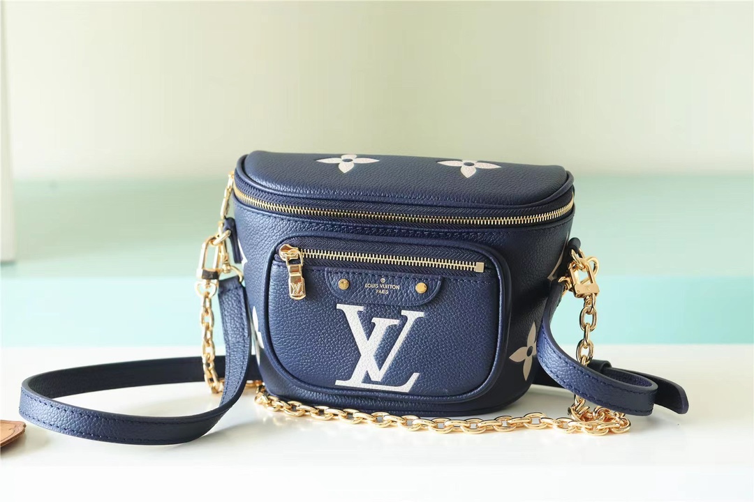 Bagsaaa L0vis Vvtt0n M85636 Mini Bumbag Navy Blue - 17 x 12 x 9.5 cm