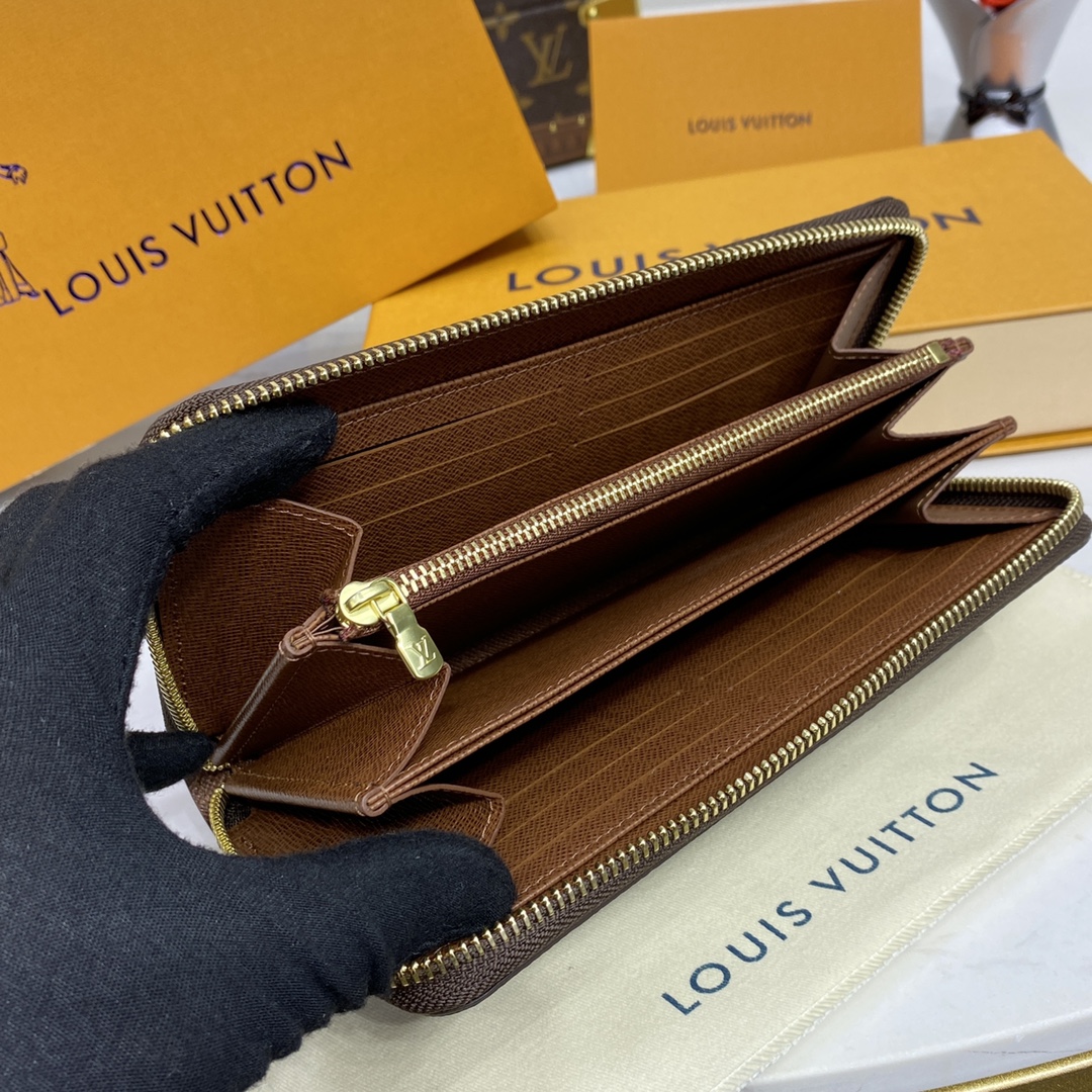 Bagsaaa L0vis Vvtt0n M42616 Zippy Wallet Brown Inside - 19.5 x 10.5 x 2.5 cm