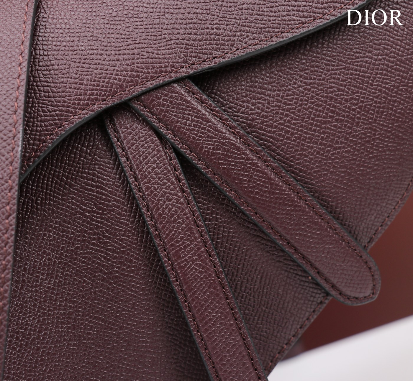 Bagsaaa D10r Saddle Bag with Strap Burgundy Grained Calfskin - 25.5 x 20 x 6.5 cm