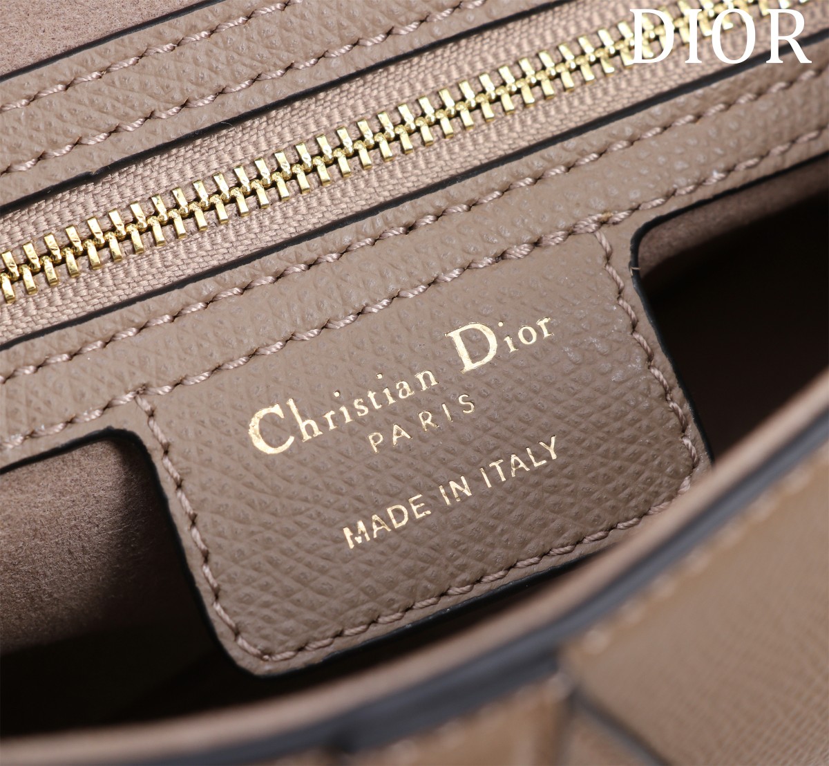 Bagsaaa D10r Saddle Bag with Strap Taupe Grained Calfskin - 25.5 x 20 x 6.5 cm