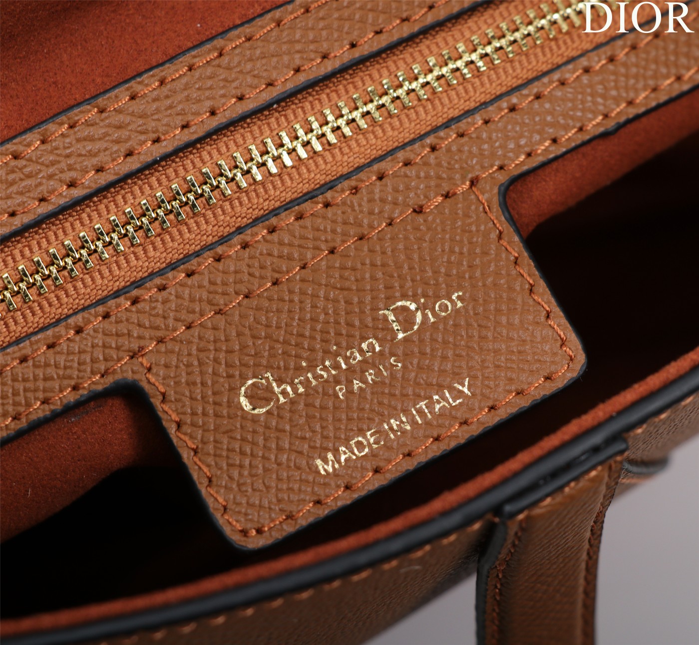Bagsaaa D10r Saddle Bag with Strap Brown Grained Calfskin - 25.5 x 20 x 6.5 cm