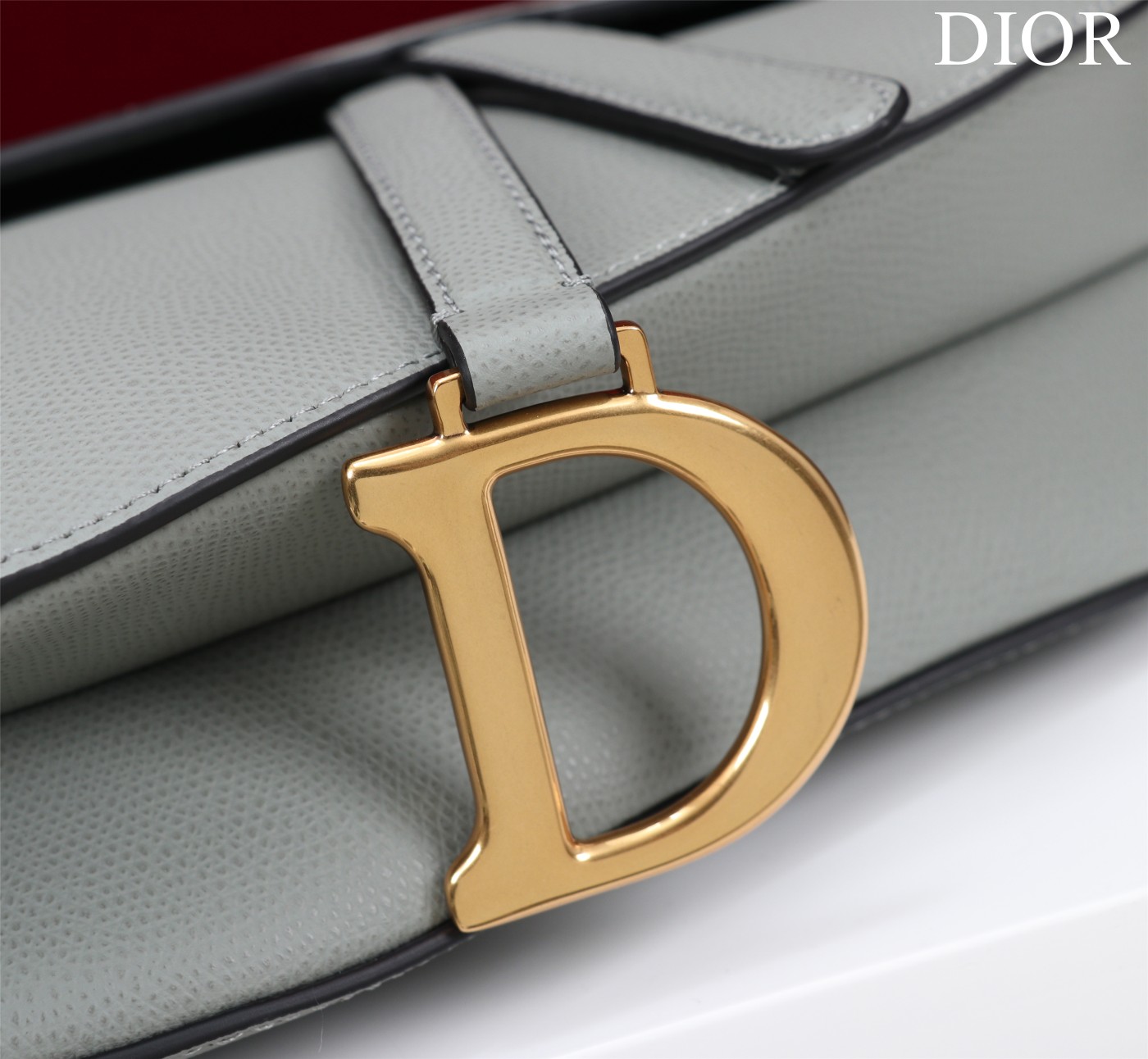 Bagsaaa D10r Saddle Bag with Strap Gray Grained Calfskin - 25.5 x 20 x 6.5 cm
