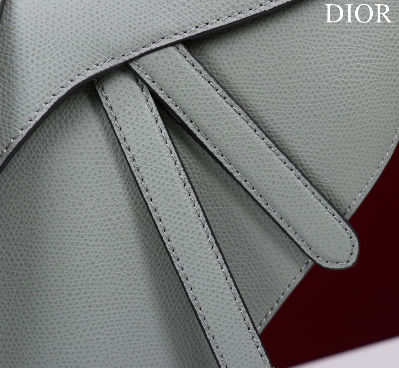 Bagsaaa D10r Saddle Bag with Strap Gray Grained Calfskin - 25.5 x 20 x 6.5 cm