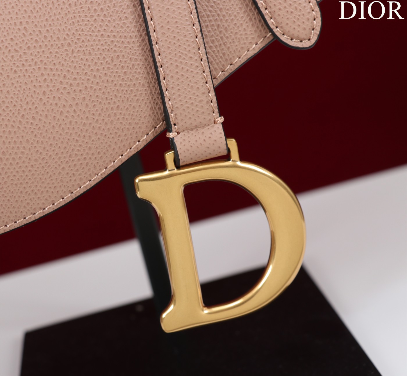 Bagsaaa D10r Saddle Bag with Strap Powder Pink Grained Calfskin - 25.5 x 20 x 6.5 cm