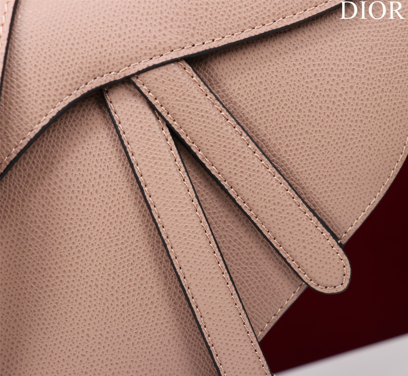 Bagsaaa D10r Saddle Bag with Strap Powder Pink Grained Calfskin - 25.5 x 20 x 6.5 cm