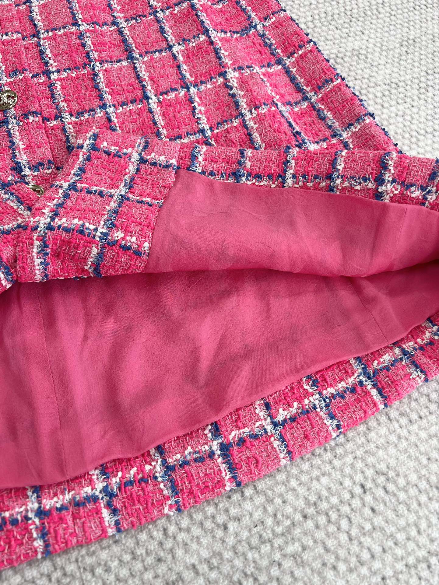 Bagsaaa Ch**el Dress Pink Tweed P76664