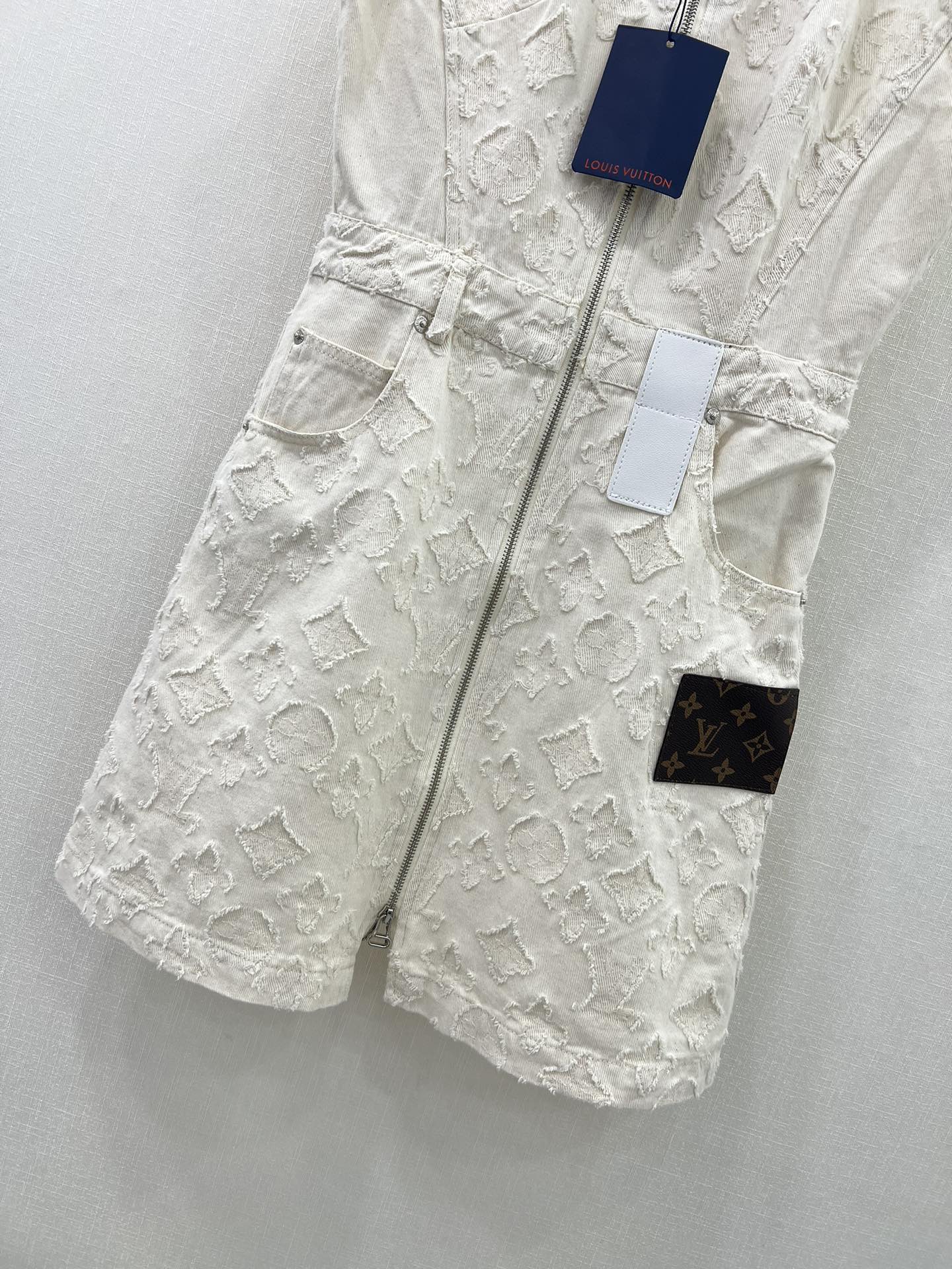 Bagsaaa LV Monogram Fil Coupé Zip-Up Dress