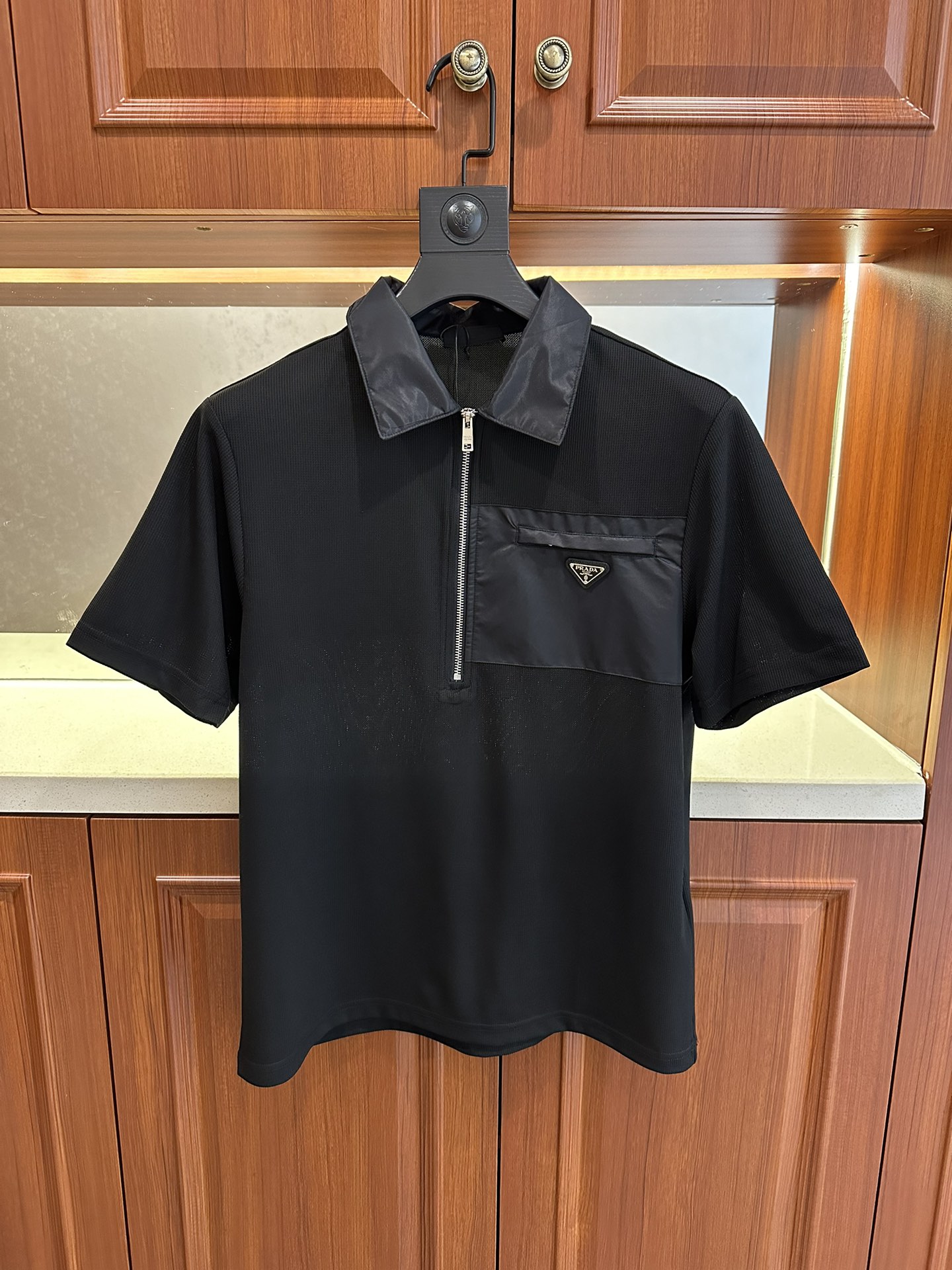 Bagsaaa Pra*a Black Polo With Zipper