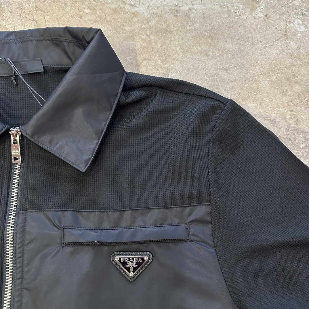 Bagsaaa Pra*a Black Polo With Zipper
