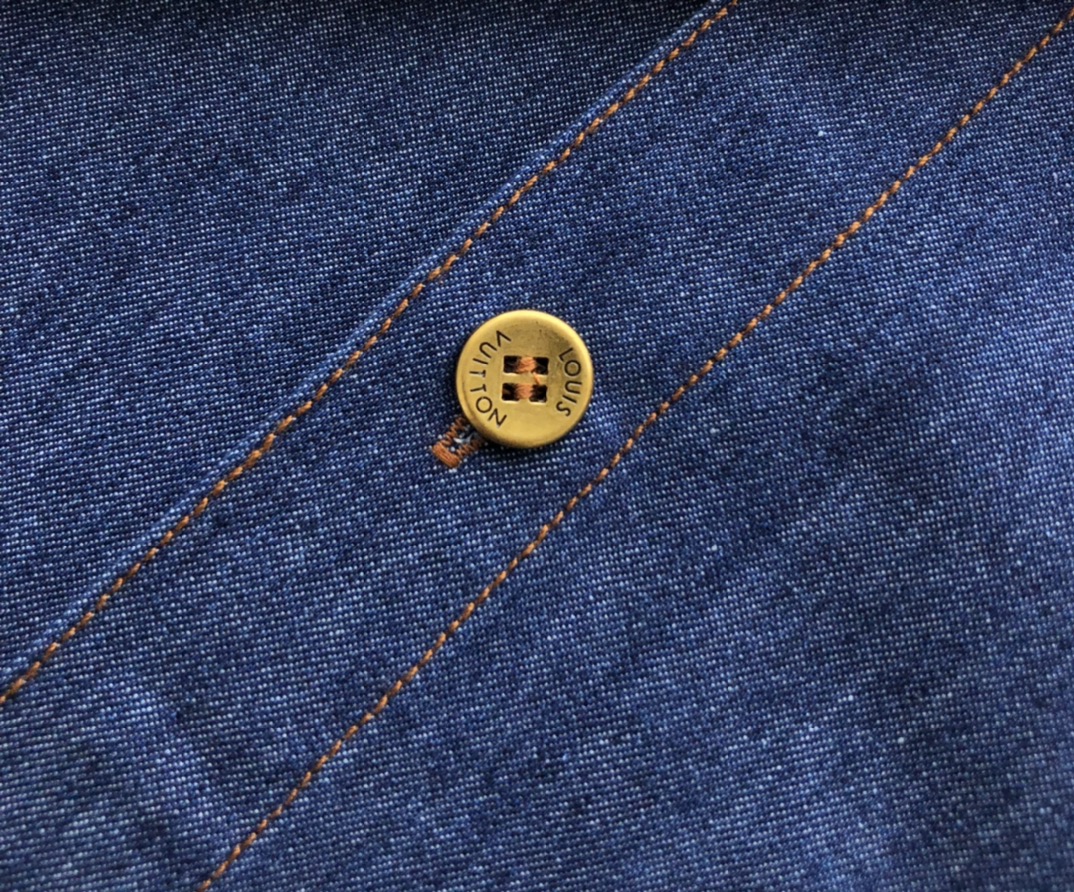 Bagsaaa LV Short-Sleeved Cotton Chambray Shirt