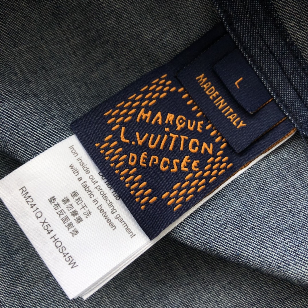Bagsaaa LV Short-Sleeved Cotton Chambray Shirt
