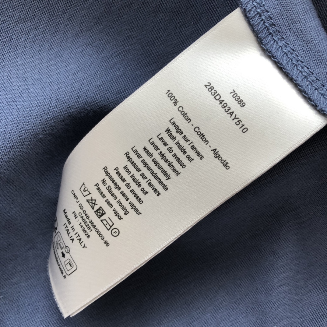 Bagsaaa D10r And Stone Island T-Shirt Oversized Fit Blue Cotton Jersey