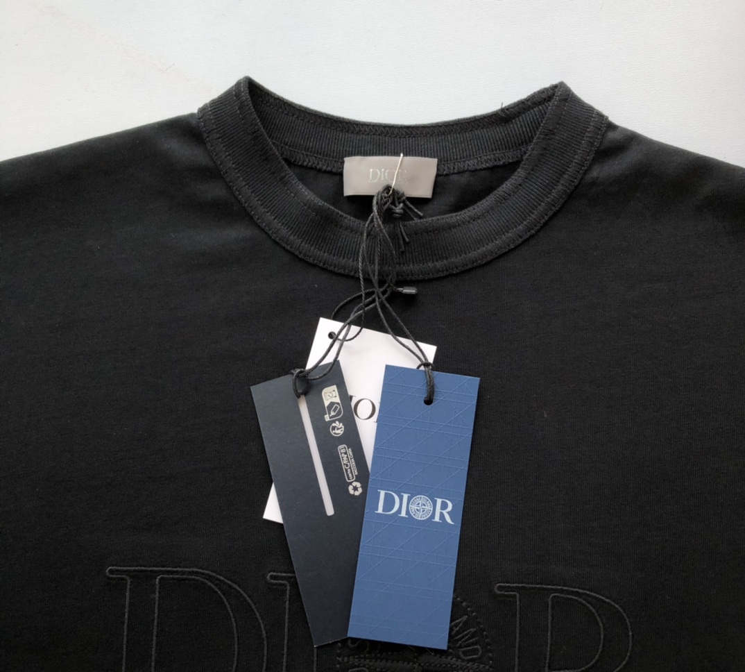 Bagsaaa D10r And Stone Island T-Shirt Oversized Fit Black Cotton Jersey