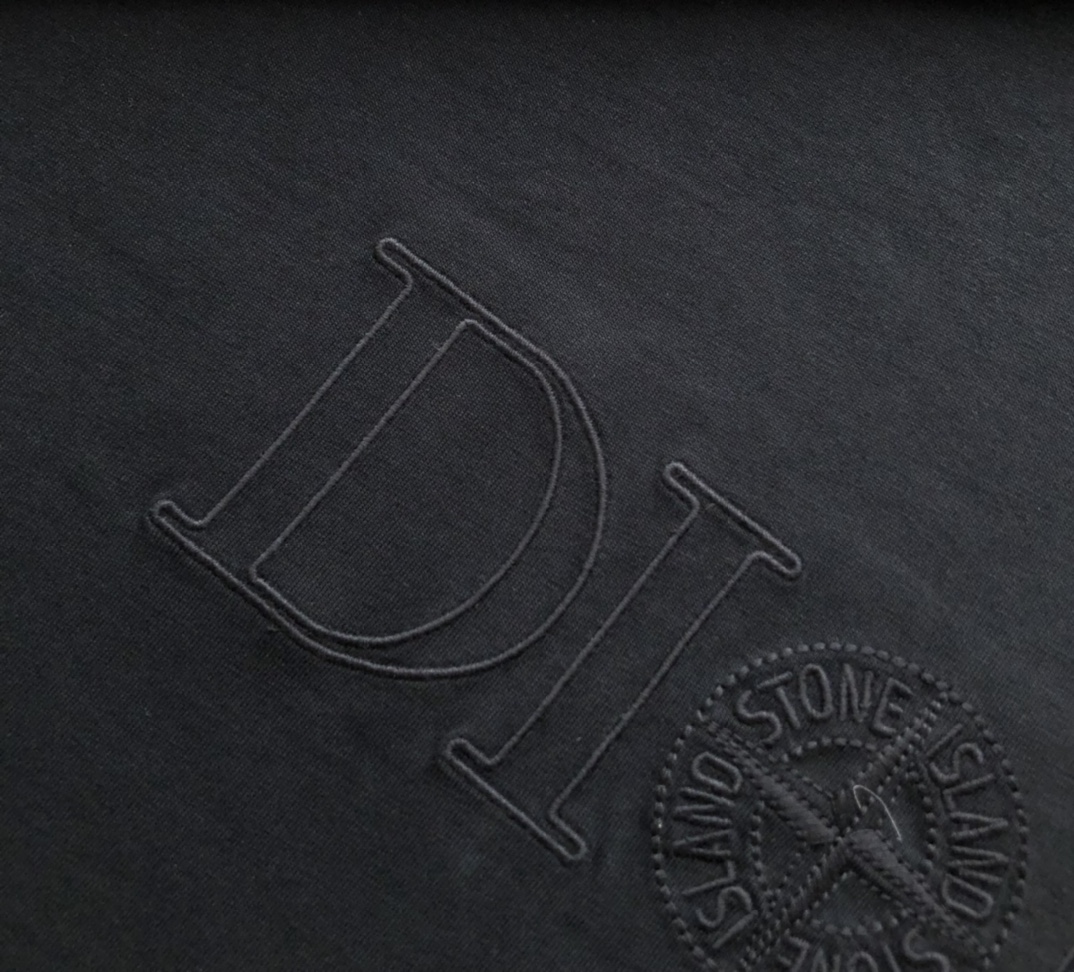 Bagsaaa D10r And Stone Island T-Shirt Oversized Fit Black Cotton Jersey