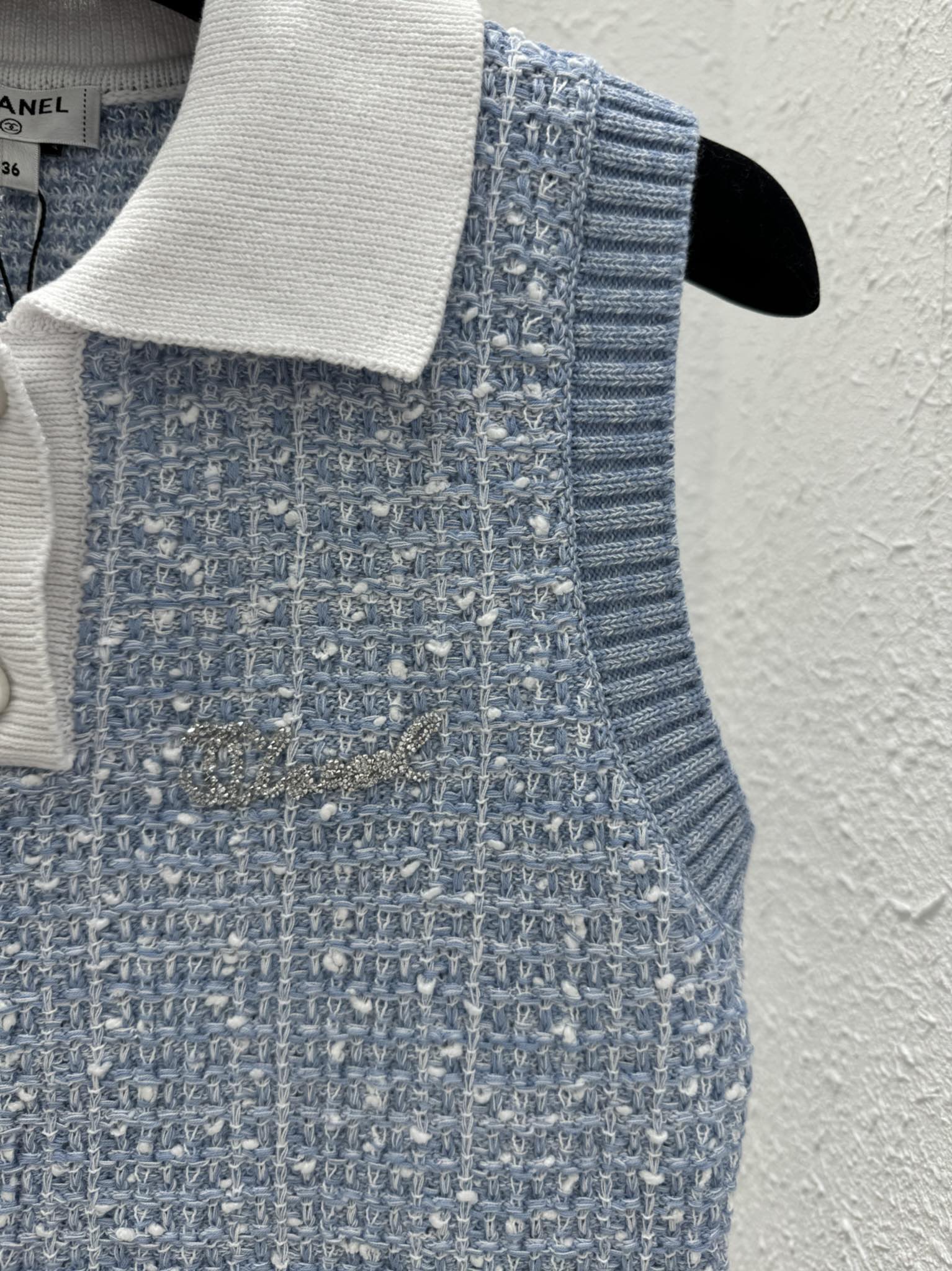 Bagsaaa Ch**el Blue Tweed Top