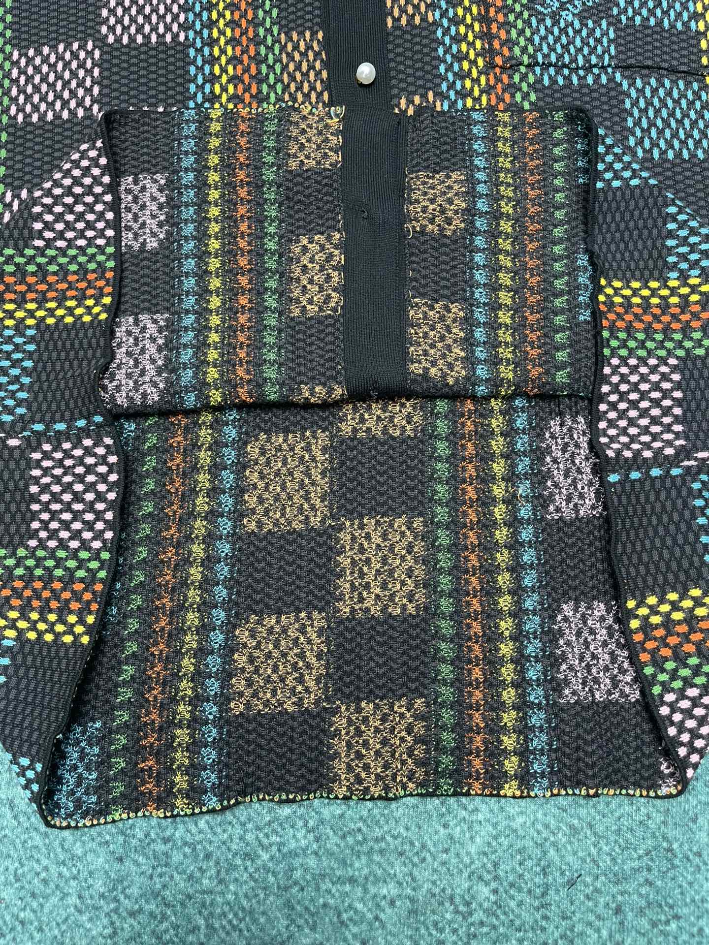 Bagsaaa LV Damier Short-Sleeved Cotton Knit Shirt