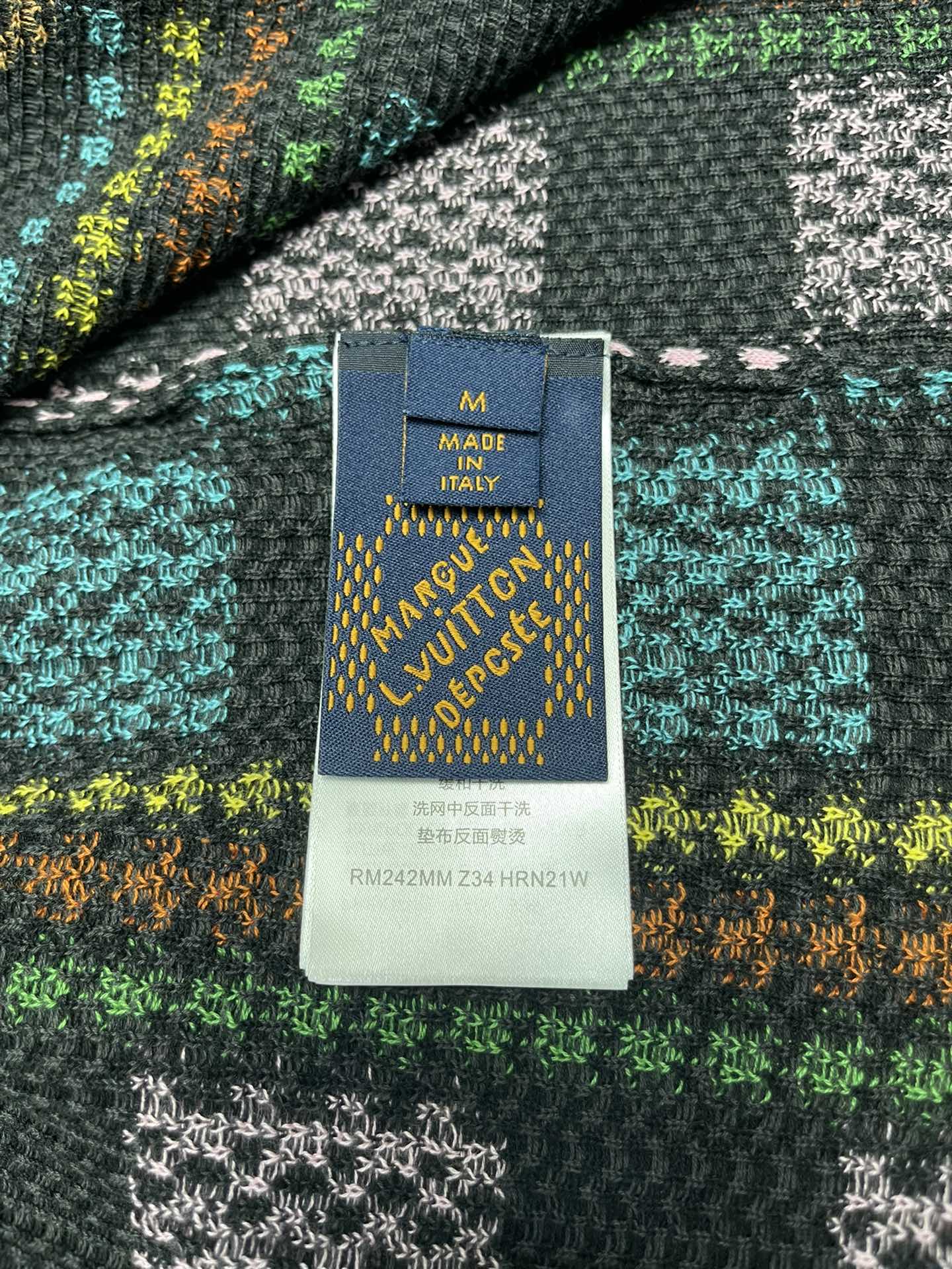 Bagsaaa LV Damier Short-Sleeved Cotton Knit Shirt